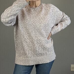 Lululemon Womens Boxy Cotton Blend Sweater Size XL Velvet Dust Gray Lavender